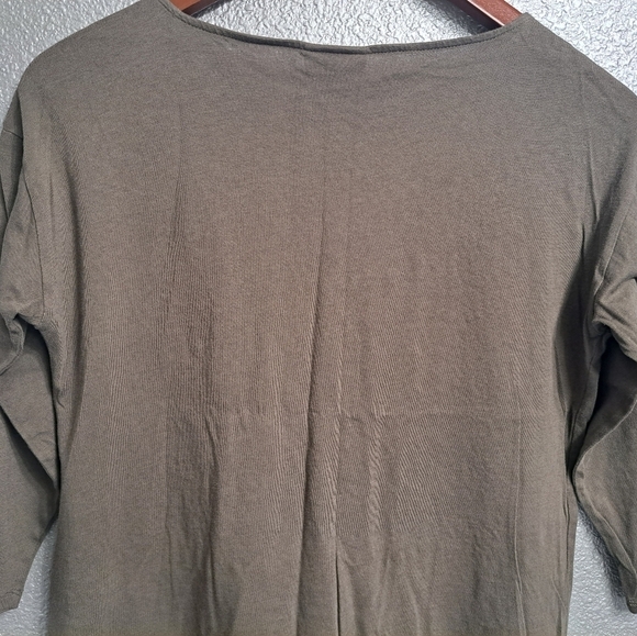 J. Jill Embroidered Olive Green Shirt  Size XS - Picture 9 of 10